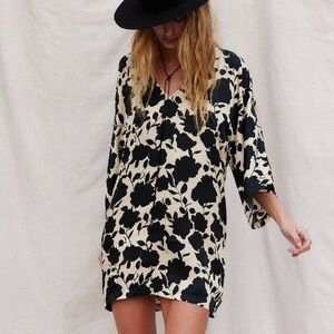 Jen's Pirate Booty Black and Cream Floral Dress